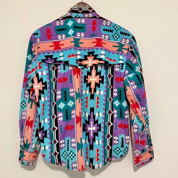 VTG Women's Diamond L Western Wear Button Down Shirt USA Size Large - Picture 6 of 7